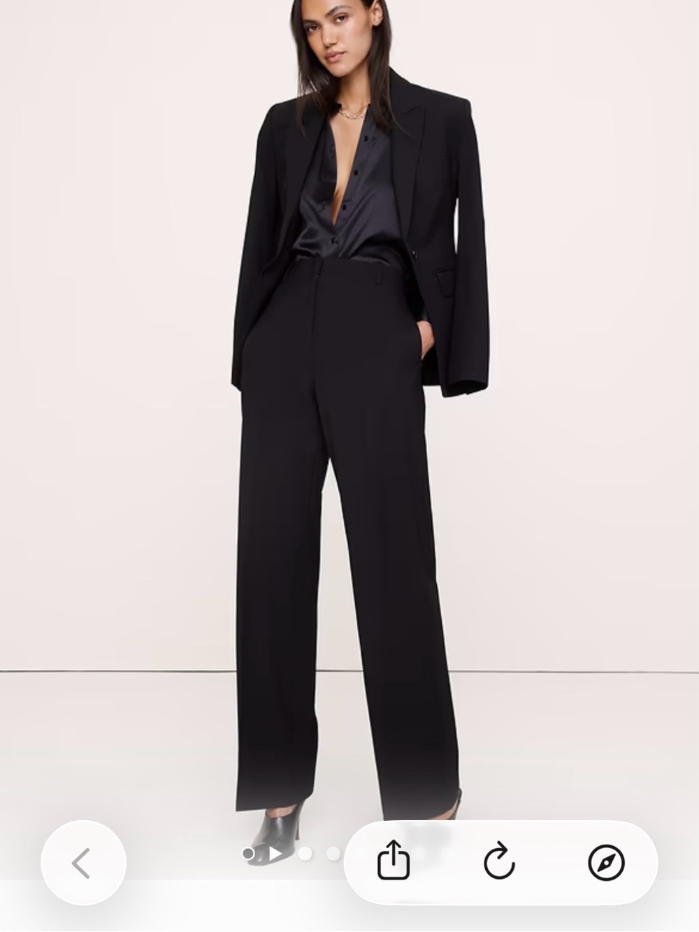 Banana Republic Navy Wide-Leg Trousers